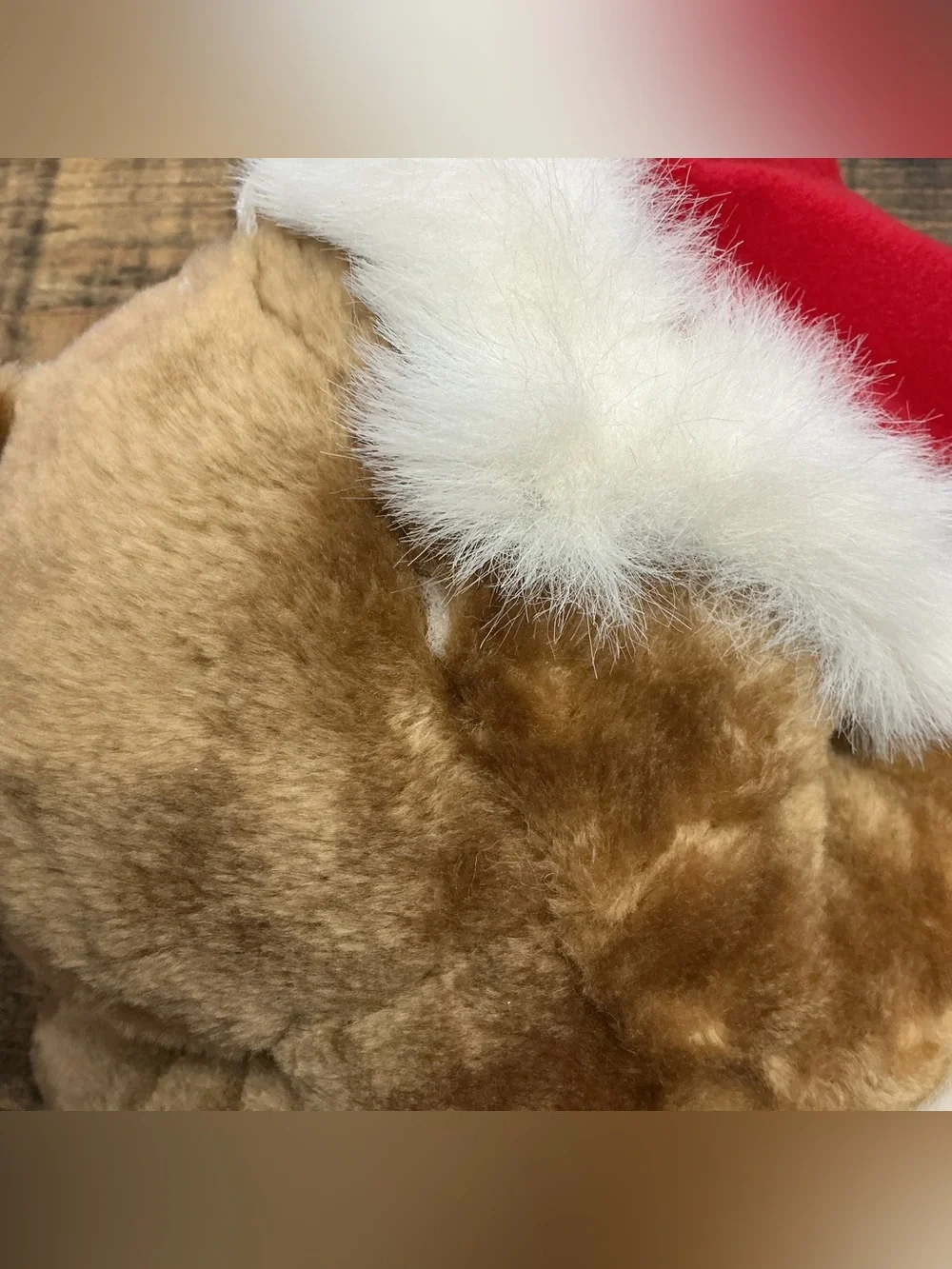 Vintage Teddy Bear Plush Christmas Stocking with Red Nose by Romeris Luvable